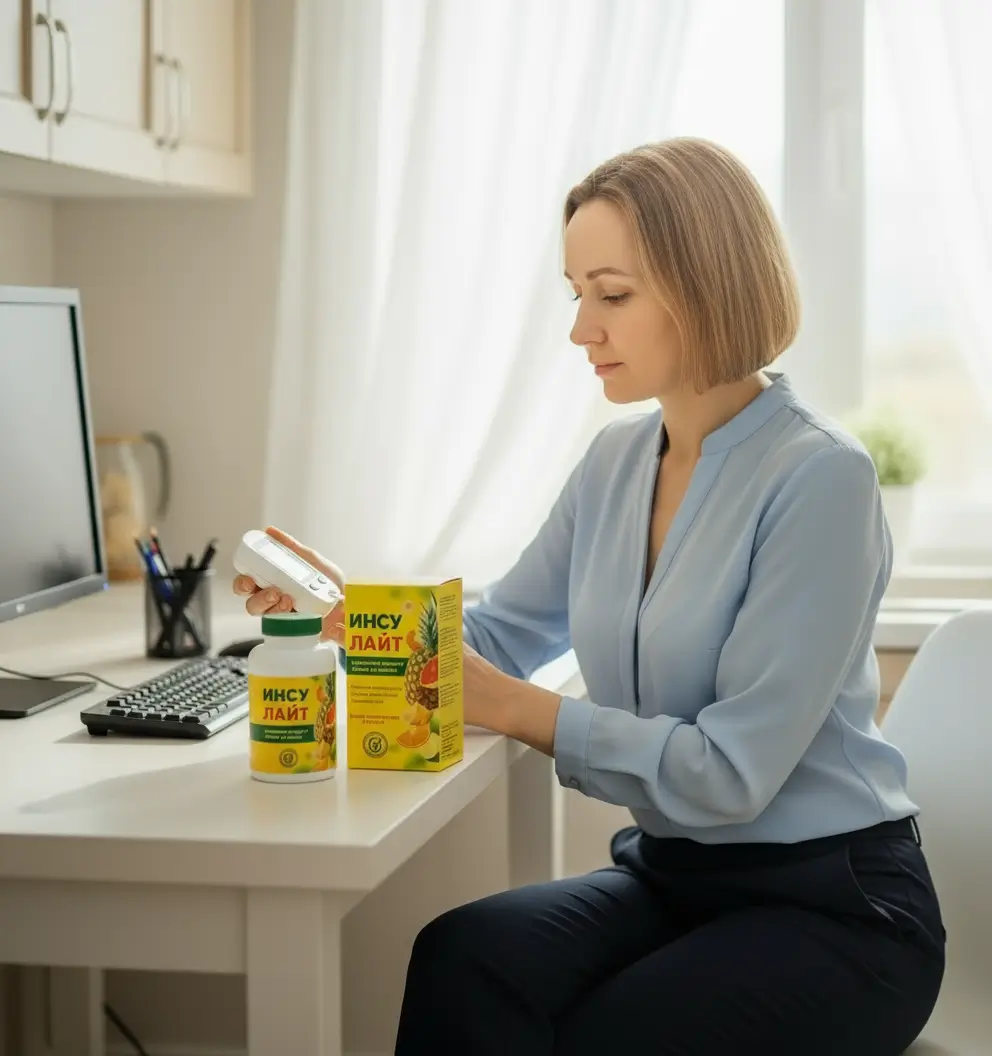 Снижение уровня глюкозы после приёма пищи с помощью Инсулайт